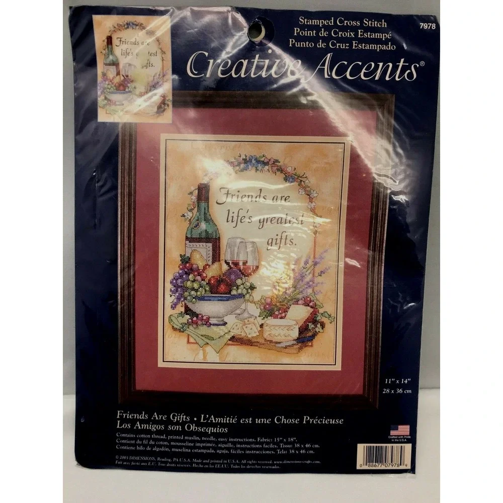NIP Creative Accents 7978 Friends are Life's Greatest Gifts Stamped Cross Stitch